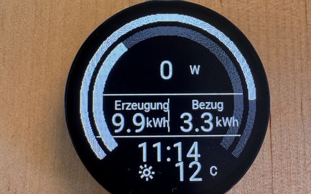 Rundes PV- & Wetterdisplay